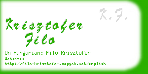 krisztofer filo business card